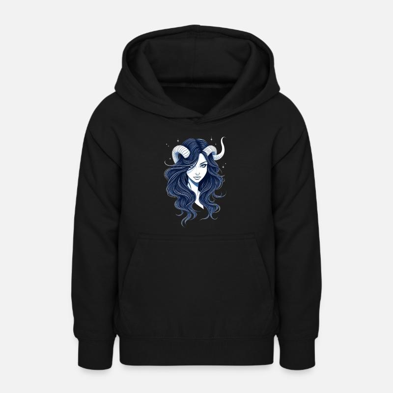 Femme aux cornes - Sweat à capuche Ado - noir