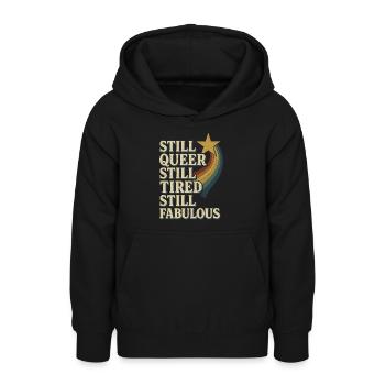 Queer Fatigué Lgbtq Humour Burnout Pride Pastel - Sweat à capuche Ado - noir - Devant - AI Model Teenager Male light (155cm)