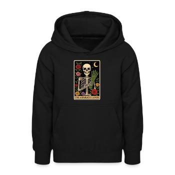 Tarot aux asperges - Sweat à capuche Ado - noir - Devant - AI Model Teenager Male light (155cm)