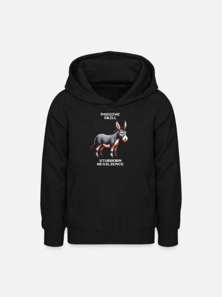Esel: Sture Ausdauer | RPG Humor - Teenager Hoodie - Schwarz