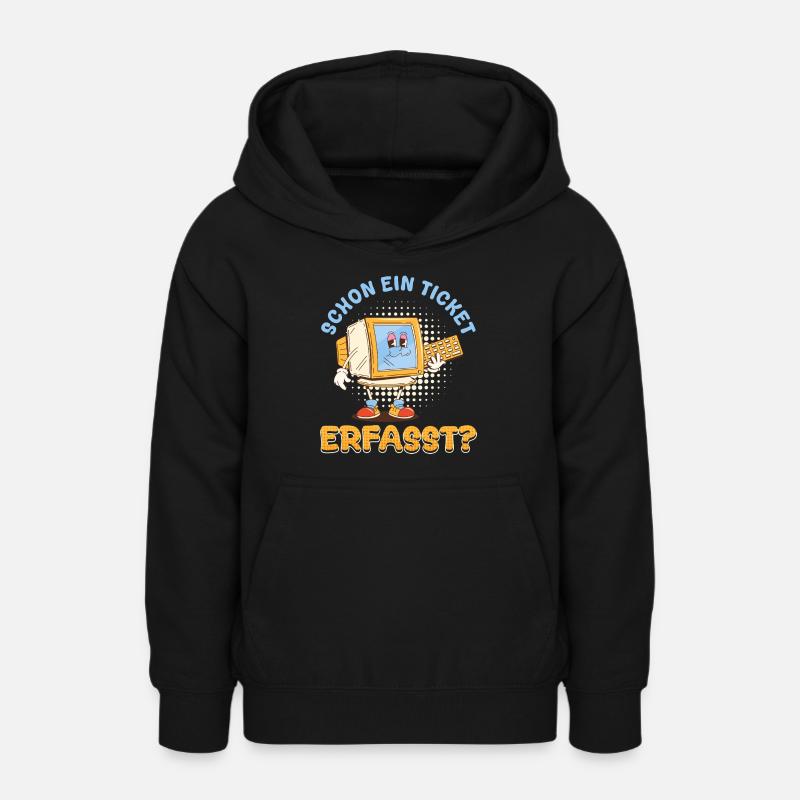Support informatique DÉJÀ UN TICKET CAPTURÉ Drôle - Sweat à capuche Ado - noir