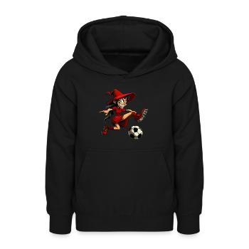 Football de sorcière - Sweat à capuche Ado - noir - Devant - AI Model Teenager Male light (155cm)