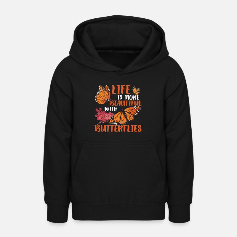 Cadeau monarque papillon - Sweat à capuche Ado - noir