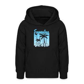Formentera Spain - Teen Hoodie - black - Front - AI Model Teenager Male light (155cm)