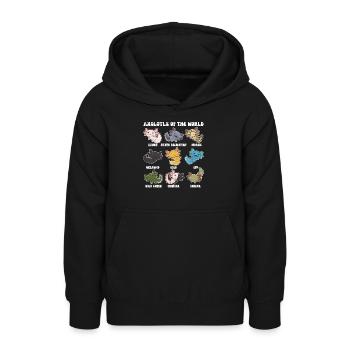 Axolotls aus der Welt süße Tiere Axolotl Arten - Teenager Hoodie - Schwarz - Vorne - AI Model Teenager Male light (155cm)