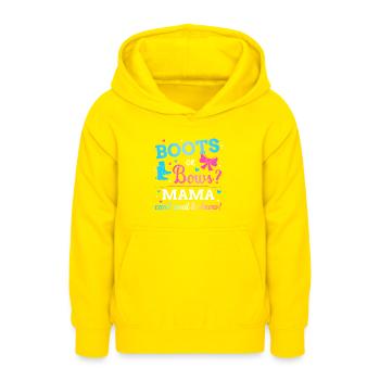 Le sexe révèle des bottes ou des arcs maman assortis bébé - Sweat à capuche Ado - jaune - Devant - AI Model Teenager Male dark (155cm)