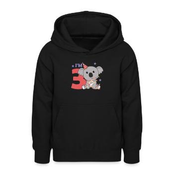 Koala for third birthday for children 3 years - Teen Hoodie - black - Front - AI Model Teenager Male light (155cm)