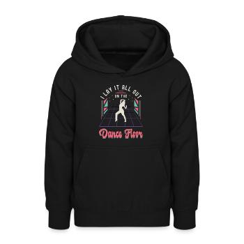 Mouvements de danse : je mets tout sur le breakdance - Sweat à capuche Ado - noir - Devant - AI Model Teenager Male light (155cm)