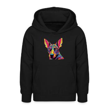 Aquarelle colorée Xoloitzcuintli - Sweat à capuche Ado - noir - Devant - AI Model Teenager Male light (155cm)