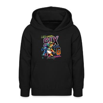 Motocross Mädchen 6. Geburtstag - Teenager Hoodie - Schwarz - Vorne - AI Model Teenager Male light (155cm)