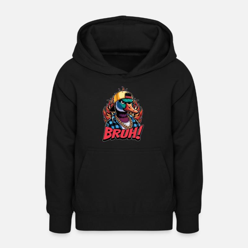 Canard colvert, Bruh, oiseau d’eau, chasseur de canards, sauvagine - Sweat à capuche Ado - noir