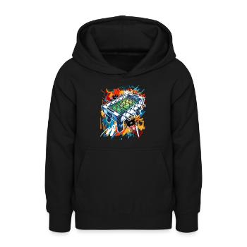 Tischkicker Tischfußball - Teenager Hoodie - Schwarz - Vorne - AI Model Teenager Male light (155cm)