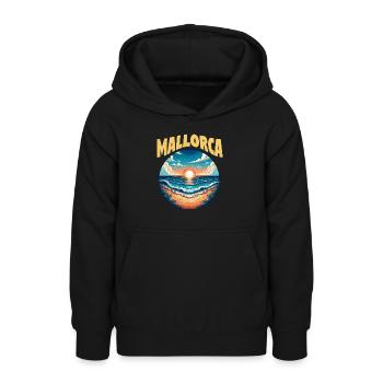 Coucher de soleil à Majorque - Sweat à capuche Ado - noir - Devant - AI Model Teenager Male light (155cm)