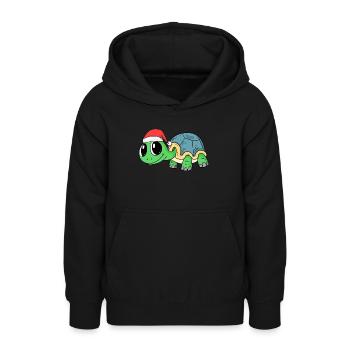 Schildkröte Weihnachten - Teenager Hoodie - Schwarz - Vorne - AI Model Teenager Male light (155cm)