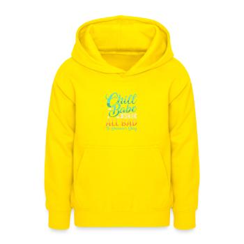 Sarcastique Chill Babe Nous sommes tous mauvais chez quelqu’un - Sweat à capuche Ado - jaune - Devant - AI Model Teenager Male dark (155cm)