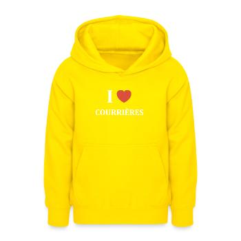i love Courrières - Sweat à capuche Ado - jaune - Devant - AI Model Teenager Male dark (155cm)