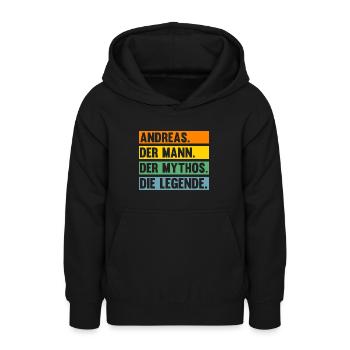Andreas - Teenager Hoodie - Schwarz - Vorne - AI Model Teenager Male light (155cm)
