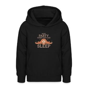 Warum Feiern Wenn Du Schlafen Kannst Faultier - Teenager Hoodie - Schwarz - Vorne - AI Model Teenager Male light (155cm)