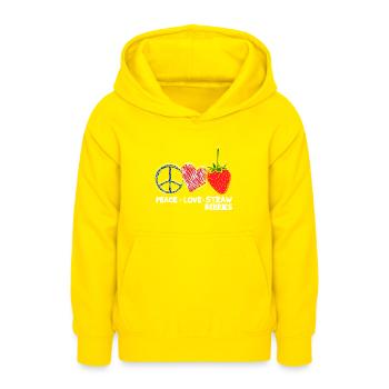 Niedliche Erdbeere - Teenager Hoodie - Gelb - Vorne - AI Model Teenager Male dark (155cm)