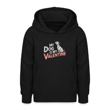 My Dog Is My Valentine | Dalmatian Valentine's Day - Teen Hoodie - black - Front - AI Model Teenager Male light (155cm)