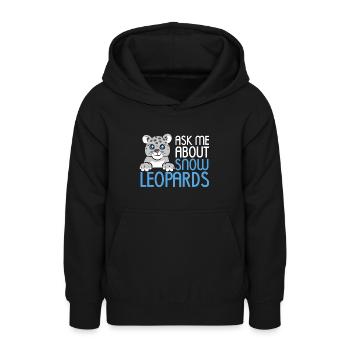 Schneeleopard - Teenager Hoodie - Schwarz - Vorne - AI Model Teenager Male light (155cm)