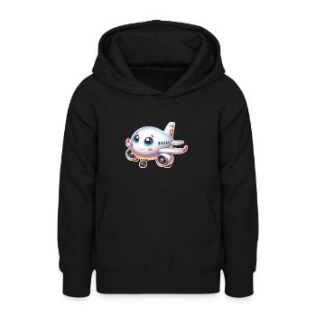 Airplane - Teen Hoodie - black - Front - AI Model Teenager Male light (155cm)