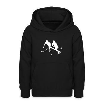 Floorball - Teenager Hoodie - Schwarz - Vorne - AI Model Teenager Male light (155cm)