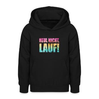 Heul nicht, Lauf! - Laufen, Joggen, Sport, Läufer - Teenager Hoodie - Schwarz - Vorne - AI Model Teenager Male light (155cm)