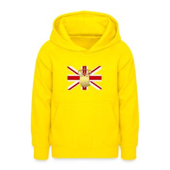 Britischer König Krönung Charles England Flagge - Teenager Hoodie - Gelb - Vorne - AI Model Teenager Male dark (155cm)