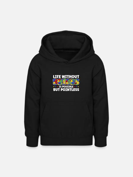 Baustein Klemmbaustein Baustein - Teenager Hoodie - Schwarz