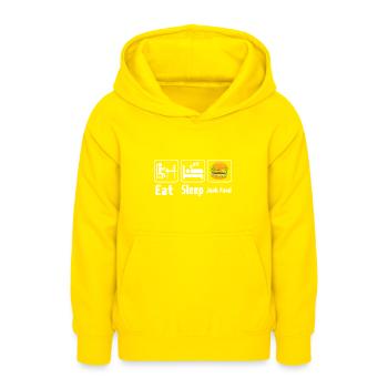 Mangez de la malbouffe de sommeil - Sweat à capuche Ado - jaune - Devant - AI Model Teenager Male dark (155cm)