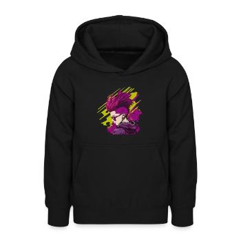 Neon Punk - Sweat à capuche Ado - noir - Devant - AI Model Teenager Male light (155cm)