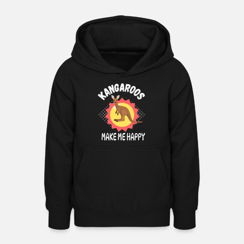 Les kangourous me rendent heureux - Sweat à capuche Ado - noir