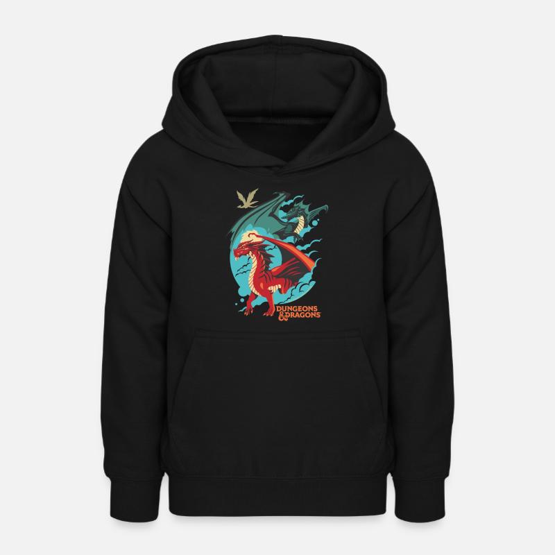 Dungeons And Dragons Dragon Vert Et Rouge - Sweat à capuche Ado - noir