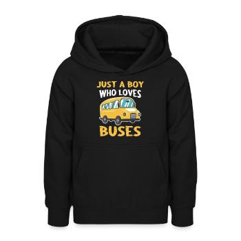 Bus Chauffeur d’autobus Autobus scolaire - Sweat à capuche Ado - noir - Devant - AI Model Teenager Male light (155cm)