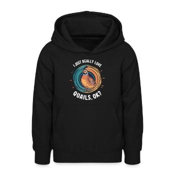 Wachtel Vogel Wachteln - Teenager Hoodie - Schwarz - Vorne - AI Model Teenager Male light (155cm)
