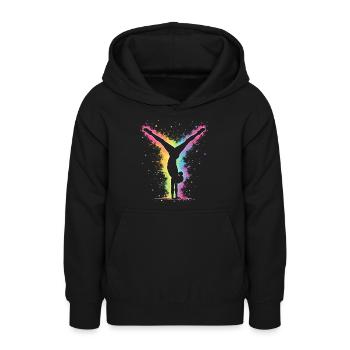 Gymnastik Herzschlag - Turnerin - Teenager Hoodie - Schwarz - Vorne - AI Model Teenager Male light (155cm)