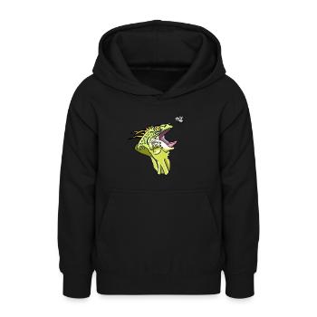 iguana and fly - Teen Hoodie - black - Front - AI Model Teenager Male light (155cm)