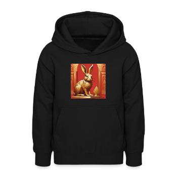 Goldener Hase - Teenager Hoodie - Schwarz - Vorne - AI Model Teenager Male light (155cm)