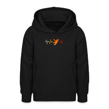 Handball Herzschlag - Teenager Hoodie - Schwarz - Vorne - AI Model Teenager Male light (155cm)