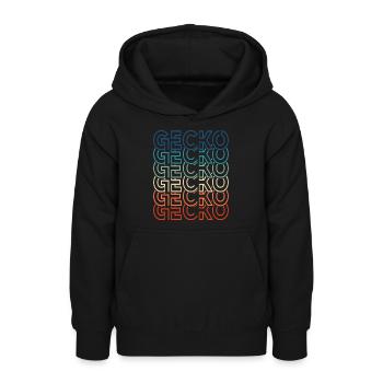Vintage Reptil 80er Jahre Retro Gecko Text Eidechse Besitzer - Teenager Hoodie - Schwarz - Vorne - AI Model Teenager Male light (155cm)