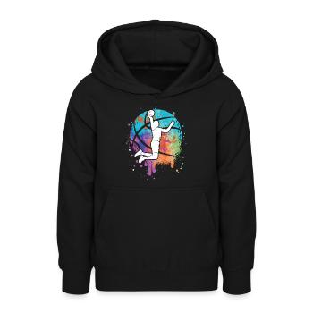 Basketballer Kinder Mädchen Basketball Jungen - Teenager Hoodie - Schwarz - Vorne - AI Model Teenager Male light (155cm)