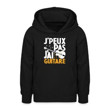 Je Peux Pas J'ai Guitare Drôle Guitare - Sweat à capuche Ado - noir - Devant - AI Model Teenager Male light (155cm)