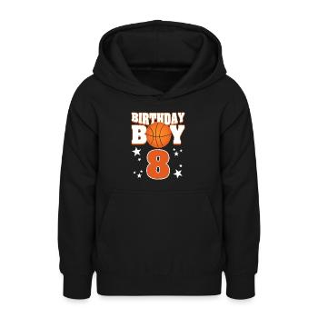 Birthday Boy 8. Geburtstag Basketball Mitgebsel - Teenager Hoodie - Schwarz - Vorne - AI Model Teenager Male light (155cm)