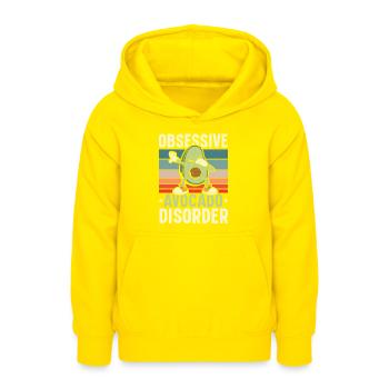 Compulsive Avocado Disease Guac Guacamole Keto - Teen Hoodie - yellow - Front - AI Model Teenager Male dark (155cm)