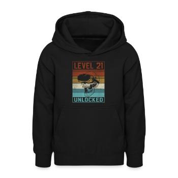 21st Birthday Gamer - Teen Hoodie - black - Front - AI Model Teenager Male light (155cm)