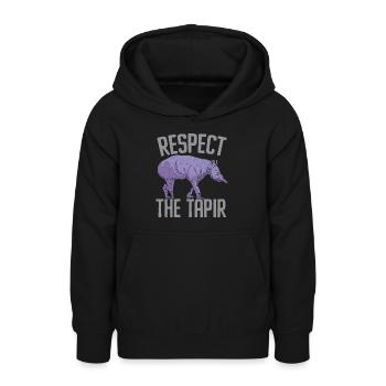 Respectez le Tapir Wildlife Keeper - Sweat à capuche Ado - noir - Devant - AI Model Teenager Male light (155cm)