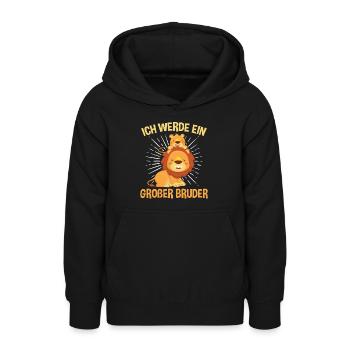Löwe Großer Bruder - Teenager Hoodie - Schwarz - Vorne - AI Model Teenager Male light (155cm)