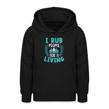 Je frotte les gens pour une massothérapie à vie - Sweat à capuche Ado - noir - Devant - AI Model Teenager Male light (155cm)