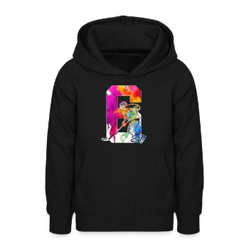 NUMMER 6 EISHOCKEY 6. GEBURTSTAG - Teenager Hoodie - Schwarz - Vorne - AI Model Teenager Male light (155cm)